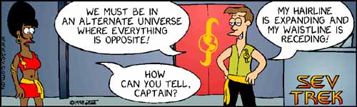 Sev Trek - cartoon spoofs
      of Star Trek. Copyright 1997 by John Cook.